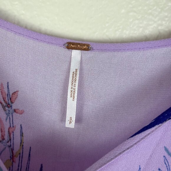 Free People Clear Skies Floral Printed Asymmetrical Tunic Dress Women’s Size S - Picture 7 of 9